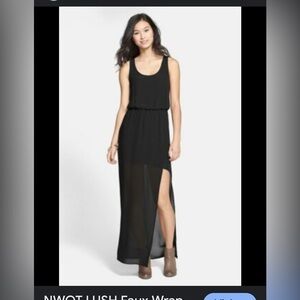Lush Black chiffon wrap maxi Dress M
Stunning on !! NWT